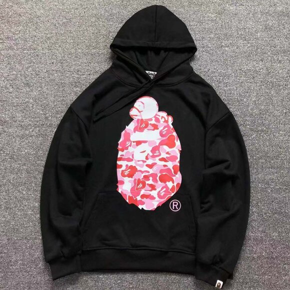 Men's Pink Bape Camo Big Ape Head Print Hoodie - Picture 1 of 9